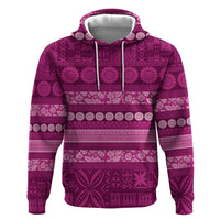 Fiji Marau na Kerisimasi Zip Hoodie Pink Tapa Masi Inspired Christmas LT9 Pullover Hoodie Pink - Polynesian Pride