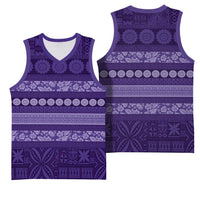 Fiji Marau na Kerisimasi Basketball Jersey Purple Tapa Masi Inspired Christmas LT9 - Polynesian Pride