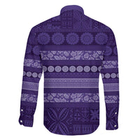 Fiji Marau na Kerisimasi Family Matching Long Sleeve Bodycon Dress and Hawaiian Shirt Purple Tapa Masi Inspired Christmas LT9 - Polynesian Pride