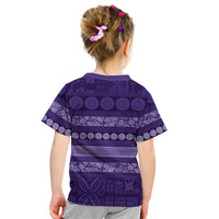 Fiji Marau na Kerisimasi Kid T Shirt Purple Tapa Masi Inspired Christmas LT9 - Polynesian Pride
