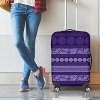 Fiji Marau na Kerisimasi Luggage Cover Purple Tapa Masi Inspired Christmas LT9 - Polynesian Pride