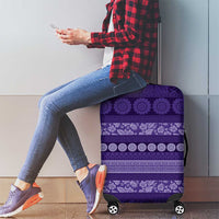 Fiji Marau na Kerisimasi Luggage Cover Purple Tapa Masi Inspired Christmas LT9 - Polynesian Pride