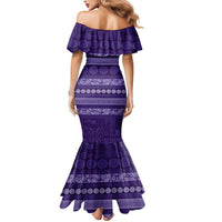 Fiji Marau na Kerisimasi Mermaid Dress Purple Tapa Masi Inspired Christmas LT9 - Polynesian Pride