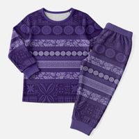 Fiji Marau na Kerisimasi Christmas Pajama Set Purple Tapa Masi Inspired Christmas LT9 Men Purple - Polynesian Pride