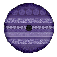 Fiji Marau na Kerisimasi Spare Tire Cover Purple Tapa Masi Inspired Christmas LT9 - Polynesian Pride