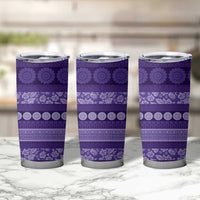 Fiji Marau na Kerisimasi Tumbler Cup Purple Tapa Masi Inspired Christmas LT9 - Polynesian Pride