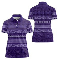 Fiji Marau na Kerisimasi Women Polo Shirt Purple Tapa Masi Inspired Christmas LT9 - Polynesian Pride