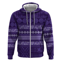 Fiji Marau na Kerisimasi Zip Hoodie Purple Tapa Masi Inspired Christmas LT9 Zip Hoodie Purple - Polynesian Pride