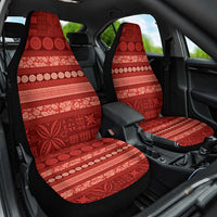 Fiji Marau na Kerisimasi Car Seat Cover Red Tapa Masi Inspired Christmas LT9 One Size Red - Polynesian Pride