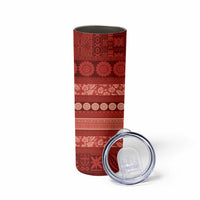 Fiji Marau na Kerisimasi Skinny Tumbler Red Tapa Masi Inspired Christmas LT9 - Polynesian Pride