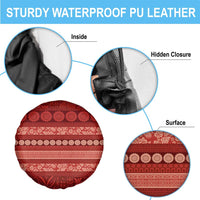 Fiji Marau na Kerisimasi Spare Tire Cover Red Tapa Masi Inspired Christmas LT9 - Polynesian Pride