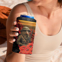 Maori Kiwi Soldier Fern Tattoo ANZAC Day 4 in 1 Can Cooler Tumbler Lest We Forget LT9 - Polynesian Pride