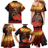 Maori Kiwi Soldier Fern Tattoo ANZAC Day Family Matching Mermaid Dress and Hawaiian Shirt Lest We Forget LT9 - Polynesian Pride