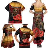 Maori Kiwi Soldier Fern Tattoo ANZAC Day Family Matching Summer Maxi Dress and Hawaiian Shirt Lest We Forget LT9 - Polynesian Pride