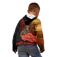 Maori Kiwi Soldier Fern Tattoo ANZAC Day Kid Hoodie Lest We Forget LT9 - Polynesian Pride