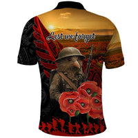 Maori Kiwi Soldier Fern Tattoo ANZAC Day Polo Shirt Lest We Forget LT9 - Polynesian Pride