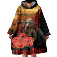 Maori Kiwi Soldier Fern Tattoo ANZAC Day Wearable Blanket Hoodie Lest We Forget LT9 - Polynesian Pride