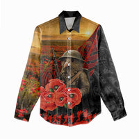 Maori Kiwi Soldier Fern Tattoo ANZAC Day Women Casual Shirt Lest We Forget LT9 - Polynesian Pride
