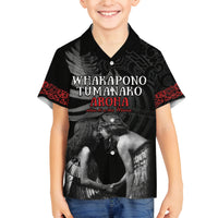 New Zealand Mother's Day Family Matching Long Sleeve Bodycon Dress and Hawaiian Shirt Maori Hongi Aroha Ahau Ki A Koe Mama LT9 Son's Shirt Black - Polynesian Pride