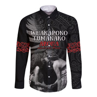 New Zealand Mother's Day Long Sleeve Button Shirt Maori Hongi Aroha Ahau Ki A Koe Mama LT9 Unisex Black - Polynesian Pride