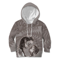 New Zealand Mother's Day Kid Hoodie Maori Mo Toku Mama Silver Fern LT9 Hoodie Nude - Polynesian Pride