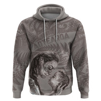 New Zealand Mother's Day Zip Hoodie Maori Mo Toku Mama Silver Fern LT9 Pullover Hoodie Nude - Polynesian Pride