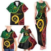 Personalised Vanuatu 44th Anniversary Family Matching Tank Maxi Dress and Hawaiian Shirt Tugeta Yumi Selebretem Indipendens Dei LT9 - Polynesian Pride
