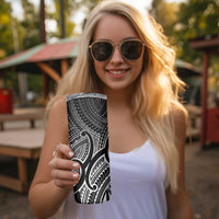 Aotearoa Maori Koru Skinny Tumbler Black Polynesian Pacific Tribal LT9 - Polynesian Pride