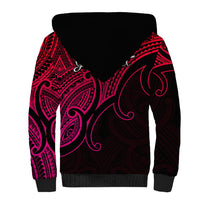 Custom Aotearoa Maori Koru Sherpa Hoodie Polynesian Pacific Tribal - Pink LT9 - Polynesian Pride