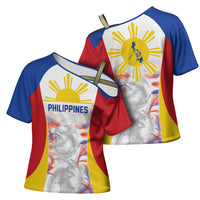 Philippines Flag Day Cross Shoulder Shirt Filipino Feather Pattern