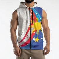 Philippines Flag Day Sleeveless Zip Hoodie Filipino Pride Shines Bright On Flag Day