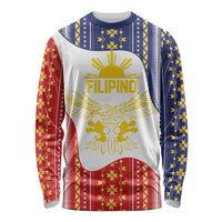 Philippines Flag Day Long Sleeve Shirt Filipino Traditional Igorot Tribal Pattern