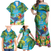 5 Oclock Somewhere Family Matching Off Shoulder Maxi Dress and Hawaiian Shirt Hawaii Parrots Cocktail Summer Beach Vibe LT9 - Polynesian Pride