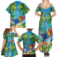 5 Oclock Somewhere Family Matching Summer Maxi Dress and Hawaiian Shirt Hawaii Parrots Cocktail Summer Beach Vibe LT9 - Polynesian Pride