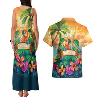 5 Oclock Somewhere Personalized Couples Matching Tank Maxi Dress and Hawaiian Shirt Hawaii Parrots Plumeria Summer Vibe LT9 - Polynesian Pride