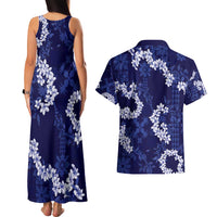 Mokihana Maile and Ilima Leis Couples Matching Tank Maxi Dress and Hawaiian Shirt Uliuli Hawaiian Tapa Quilt Pattern LT9 - Polynesian Pride