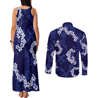 Mokihana Maile and Ilima Leis Couples Matching Tank Maxi Dress and Long Sleeve Button Shirt Uliuli Hawaiian Tapa Quilt Pattern LT9 - Polynesian Pride