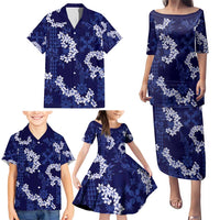 Mokihana Maile and Ilima Leis Family Matching Puletasi and Hawaiian Shirt Uliuli Hawaiian Tapa Quilt Pattern LT9 - Polynesian Pride
