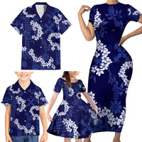 Mokihana Maile and Ilima Leis Family Matching Short Sleeve Bodycon Dress and Hawaiian Shirt Uliuli Hawaiian Tapa Quilt Pattern LT9 - Polynesian Pride