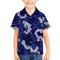 Mokihana Maile and Ilima Leis Family Matching Summer Maxi Dress and Hawaiian Shirt Uliuli Hawaiian Tapa Quilt Pattern LT9 Son's Shirt Blue - Polynesian Pride