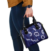 Mokihana Maile and Ilima Leis Shoulder Handbag Uliuli Hawaiian Tapa Quilt Pattern - Polynesian Pride