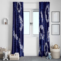Mokihana Maile and Ilima Leis Window Curtain Uliuli Hawaiian Tapa Quilt Pattern - Polynesian Pride