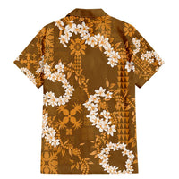 Mokihana Maile and Ilima Leis Family Matching Mermaid Dress and Hawaiian Shirt Alani Hawaiian Tapa Quilt Pattern LT9 - Polynesian Pride