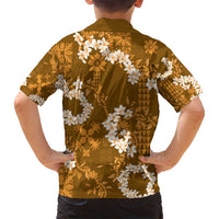 Mokihana Maile and Ilima Leis Family Matching Tank Maxi Dress and Hawaiian Shirt Alani Hawaiian Tapa Quilt Pattern LT9 - Polynesian Pride