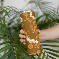 Mokihana Maile and Ilima Leis Skinny Tumbler Alani Hawaiian Tapa Quilt Pattern LT9 - Polynesian Pride