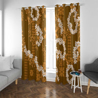 Mokihana Maile and Ilima Leis Window Curtain Alani Hawaiian Tapa Quilt Pattern - Polynesian Pride