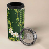 Mokihana Maile and Ilima Leis 4 in 1 Can Cooler Tumbler Omaʻomaʻo Hawaiian Tapa Quilt Pattern LT9 - Polynesian Pride