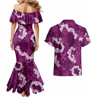 Mokihana Maile and Ilima Leis Couples Matching Mermaid Dress and Hawaiian Shirt Akala Hawaiian Tapa Quilt Pattern LT9 - Polynesian Pride