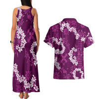 Mokihana Maile and Ilima Leis Couples Matching Tank Maxi Dress and Hawaiian Shirt Akala Hawaiian Tapa Quilt Pattern LT9 - Polynesian Pride
