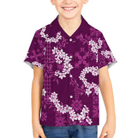 Mokihana Maile and Ilima Leis Family Matching Off Shoulder Maxi Dress and Hawaiian Shirt Akala Hawaiian Tapa Quilt Pattern LT9 Son's Shirt Pink - Polynesian Pride